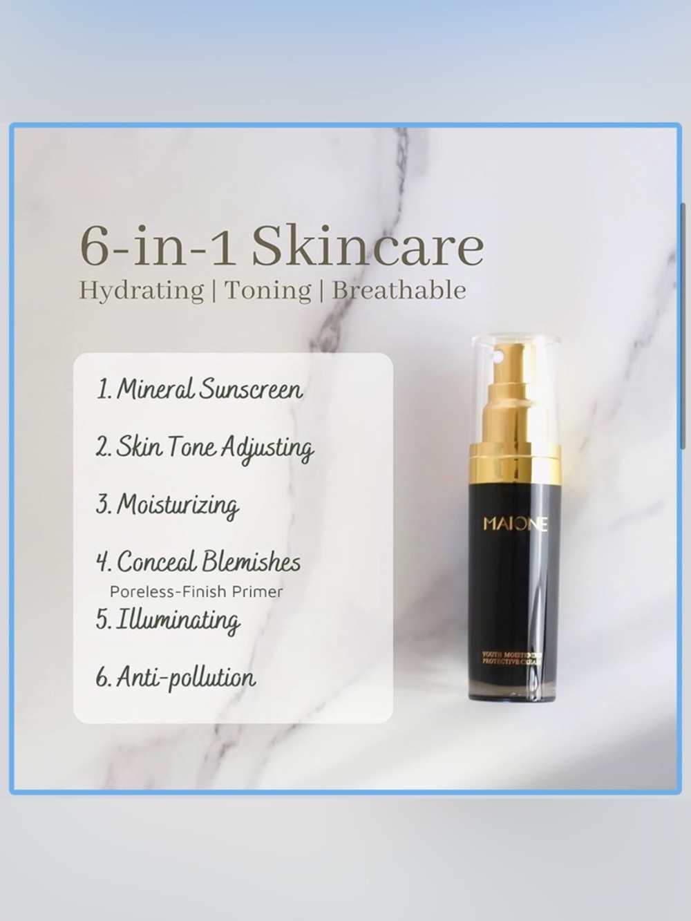 6-in-1 Youth Moisturizer & Mineral Sunscreen - light foundation